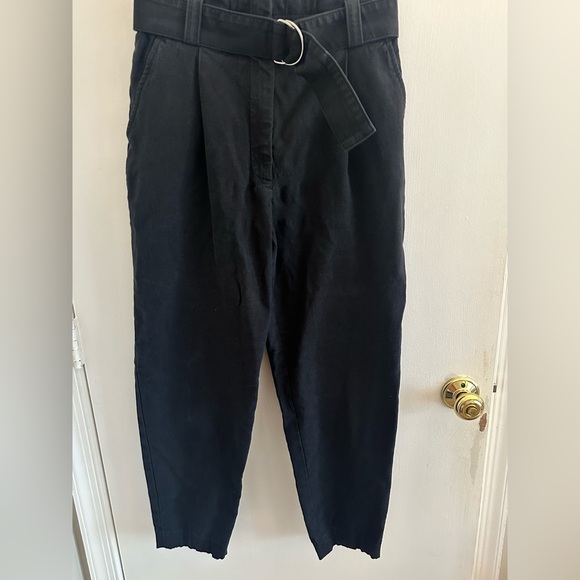 A.L.C. Black Pants w/ Belt Barrel Leg Paper Bag Pants - ALC Diego - Picture 7 of 13